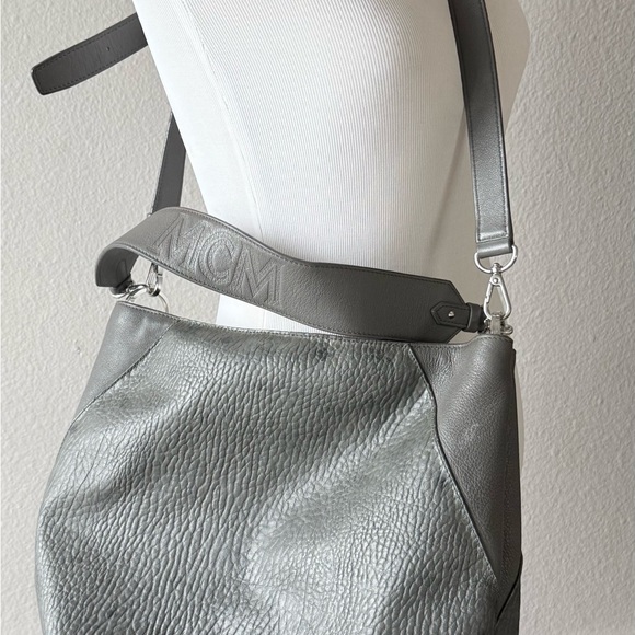MCM Gray Leather Shoulder Bag - Picture 2 of 5
